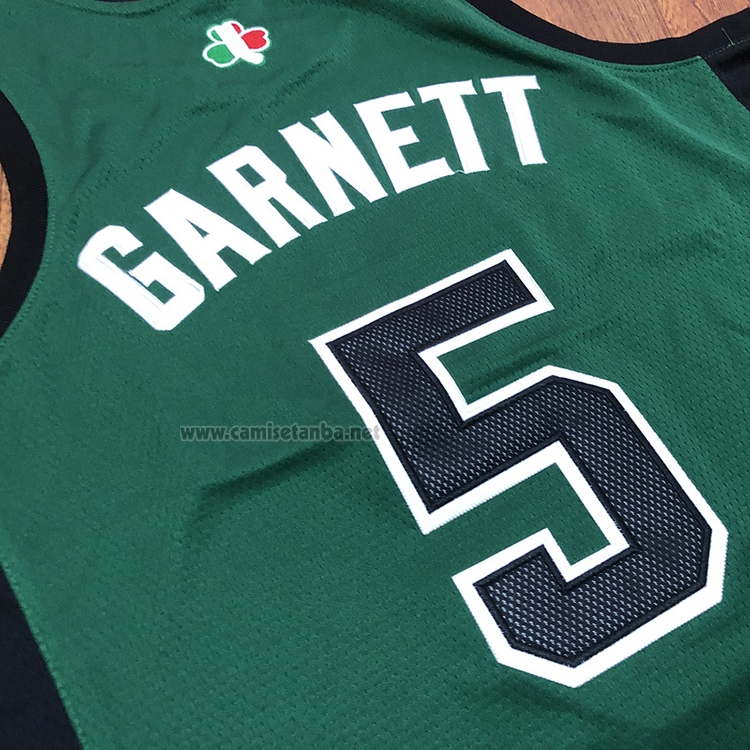 Camiseta Boston Celtics Kevin Garnett #5 Hardwood Classics Throwback 2007-08 Verde